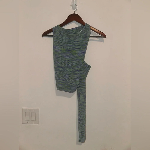 Camila Coelho Aideen Cut Out Knit Top in Blue Spacedye - Picture 5 of 7